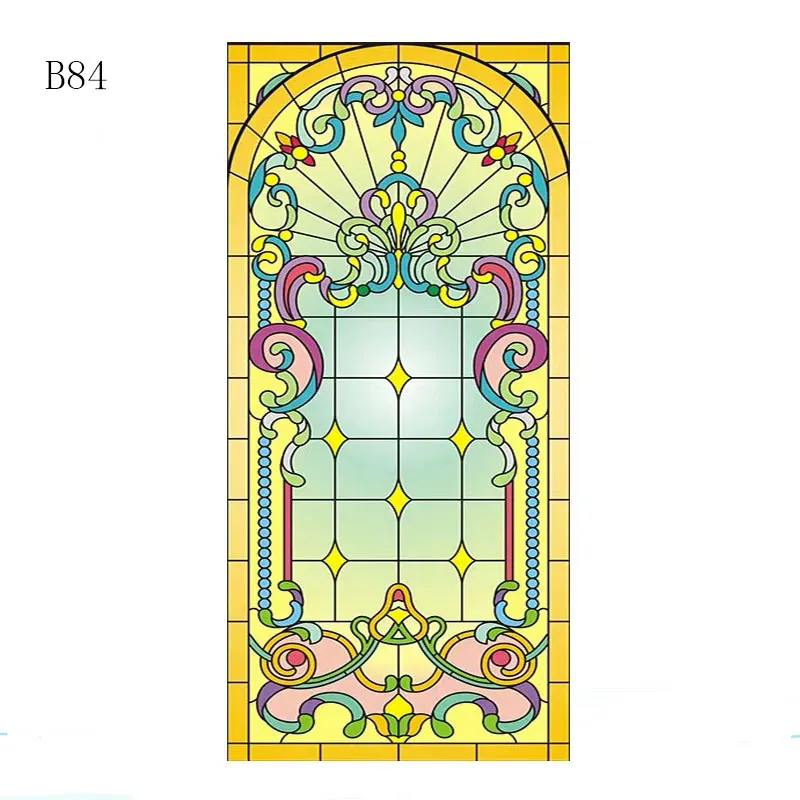 B-84 40x60cm Матовая церковная витражная плёнка на стекла, окна, Электростатическая домашняя фольга, наклейка на дверь, ПВХ, на заказ, самоклеющиеся оконные декоративные пленки - Цвет: B-84 40x60cm