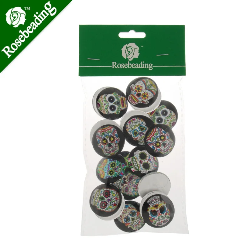 

25mm round pattern glass cabochons,mixed skulls,flat back,thickness 6.5mm,sold 20pcs/lot-C4394