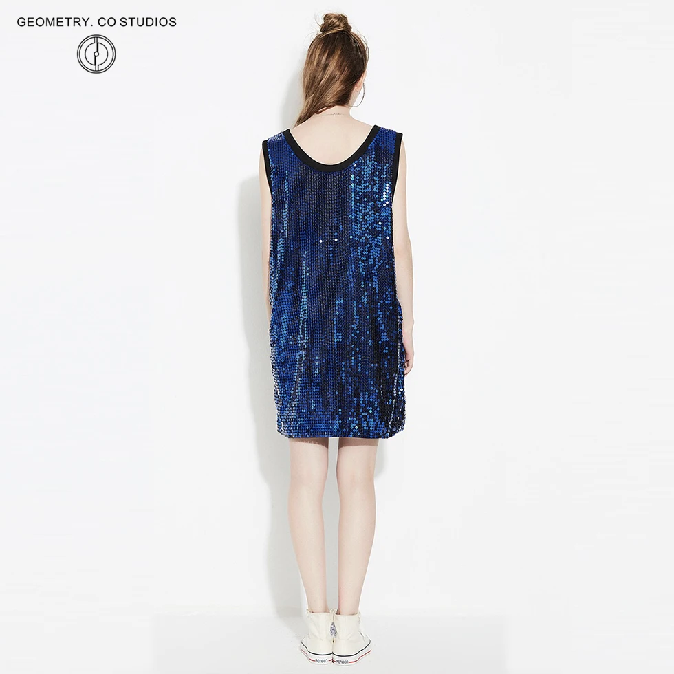 Новинка 2018 платье с блестками свободное большого размера женское вечернее