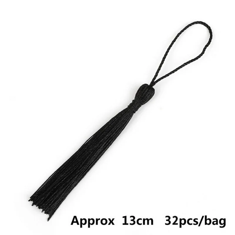 black 32 шт. 13 см длинные хлопчатобумажные шелковые кисточки для сережек ювелирные изделия шелковые кисточки бахрома для штор декоративные аксессуары Diy принадлежности - Цвет: black