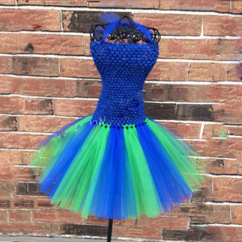 Разноцветные вязаные платья-пачки для маленьких девочек детские многослойные