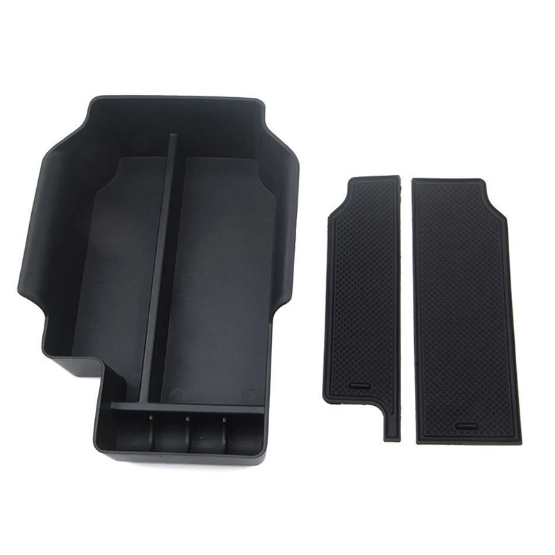 

ABS plastic Storage Box Center Armrest Tray Black Mouldings Interior Car