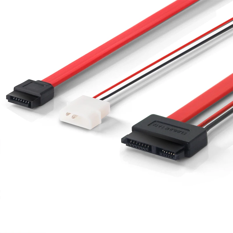 ULT BEST Slimline SATA 7 + 6 13pin данных Мощность сплиттер тонкий Molex IDE/SATA 4PIN с 7pin 30 см для