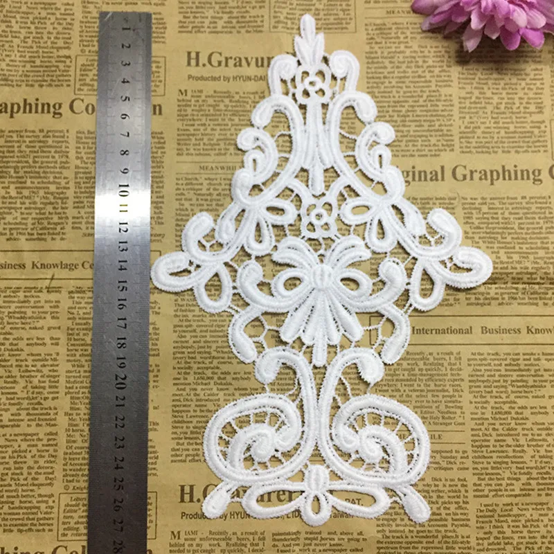 Fadesen 18*27CM Handmade three dimensional flower pin bead lace to bride wedding dress DIY decorative accessories | Дом и сад