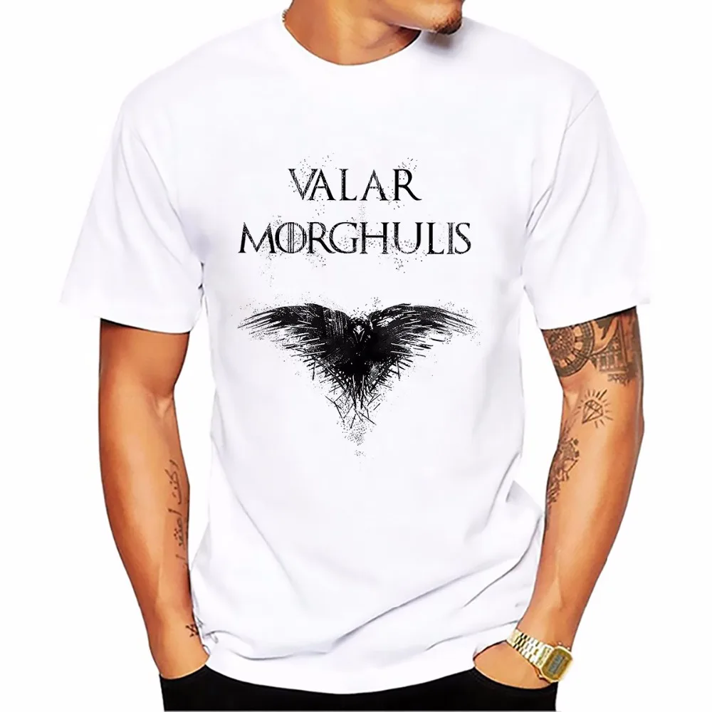 Мужская Повседневная белая футболка valar morghulis dohaeris большие размеры | одежда