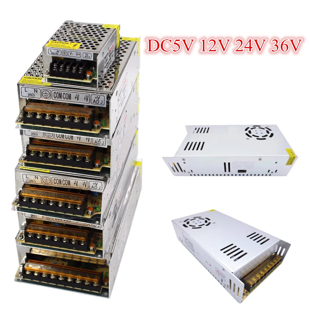 AC-DC 48V 24V 12V 5V Переключая Питание 3A 5A 10A 20A 30A 40A 80A 360 Вт 36В тормозной Мощность адаптер трансформатор Светодиодный драйвер полосы светильник