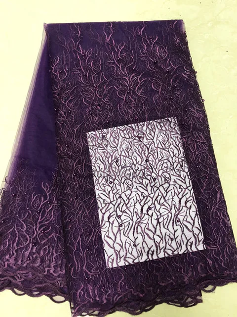 As Picture Африканская кружевная ткань вышитая кружевная ткань в нигерийском стиле Свадебная Высококачественная французская Тюлевая кружевная ткань для свадебной вечеринки ZA35 - Цвет: As Picture