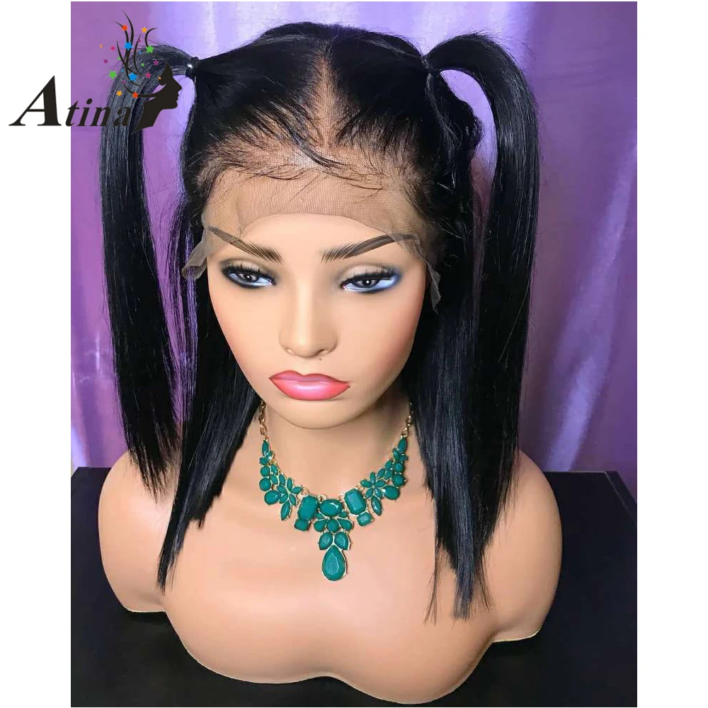 13X6 глубокая часть кружева фронта боб парик их натуральных волос 180% Плотность