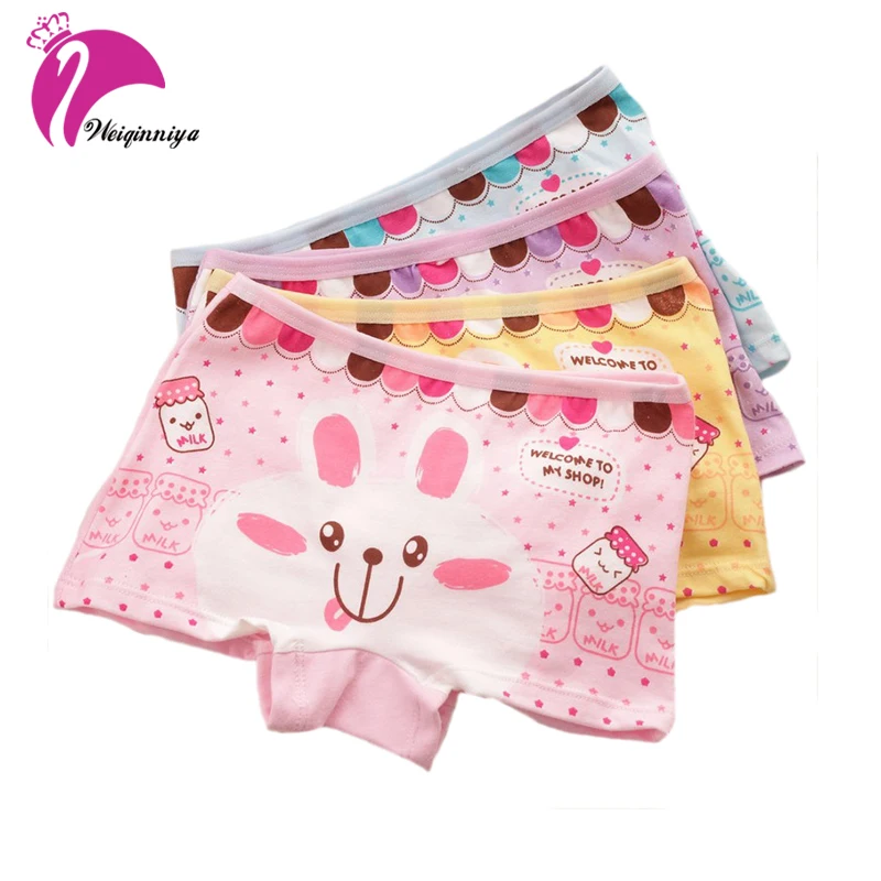 4 шт./лот хлопковые трусики для девушек детские шорты и трусы малышей детское