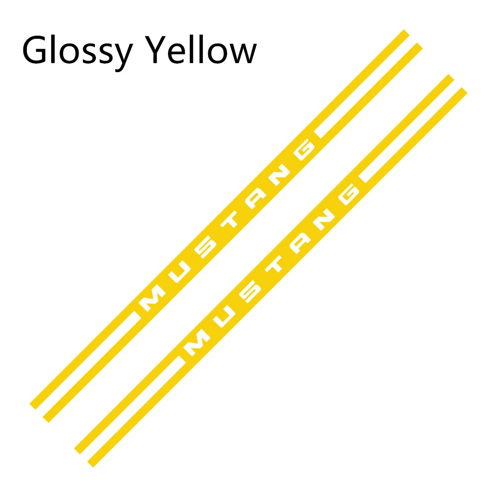 Glossy Yellow Наклейки для спортивных автомобилей стильные Авто длинные штаны с полосками, наклейки виниловая пленка для укладки Тюнинг автомобиля для Ford Mustang автомобили аксессуары - Название цвета: Glossy Yellow