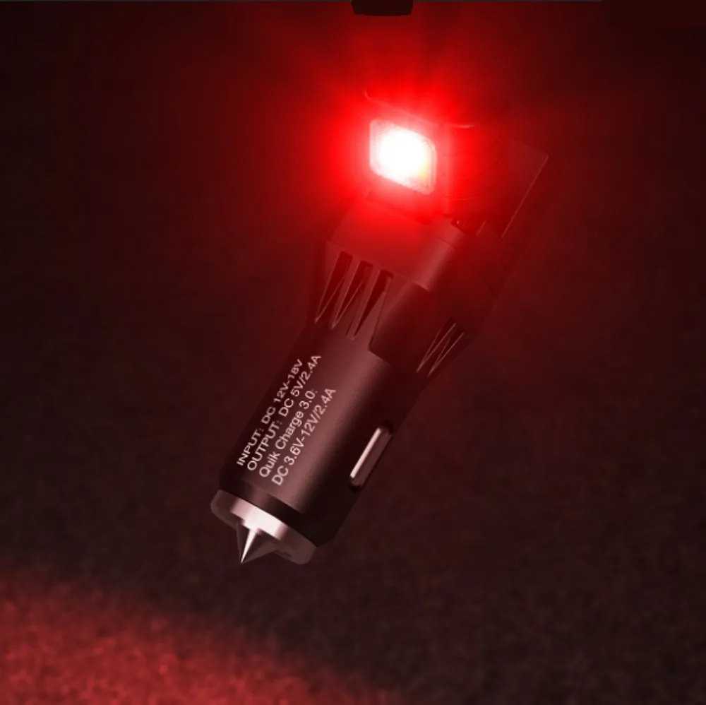 Nitecore vcl10 Multifunctional All-in-one Vehicle gadget support QC 3.0 Vehicle charger /Glass Breaker/Emergency Warning Light