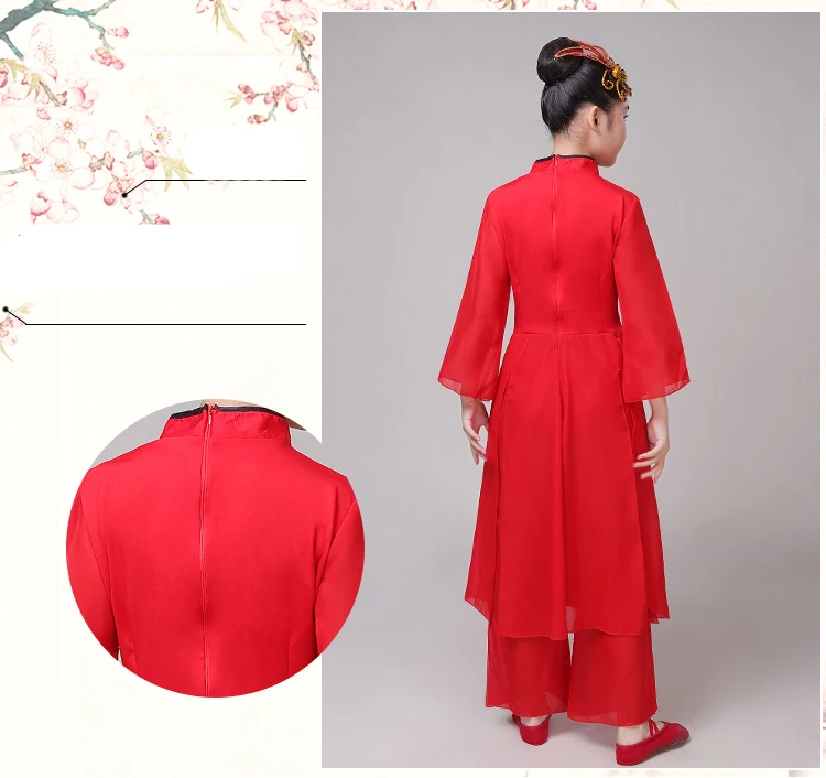 Танцевальные костюмы Hanfu; праздничная одежда; традиционное платье для девочек; детское классическое народное платье Yangko; детское платье в китайском стиле