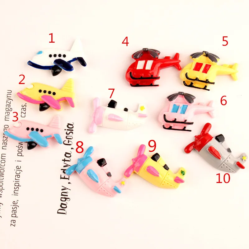 

New Arrival Colorful Resin Cabochons 50pcs Flatback Muliticolor Plastic Jewelry Fly Airplane Shape Photo Frame Decoration Craft