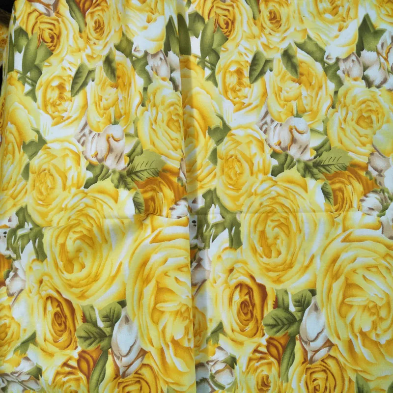 Хлопчатобумажная ткань Pretty 40S 50x40 см качественная трилл оранжевые цветущие цветы