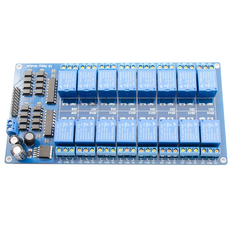 16 канальный 12V релейный модуль с защитой для оптронной пары LM2576 power|relay module|module