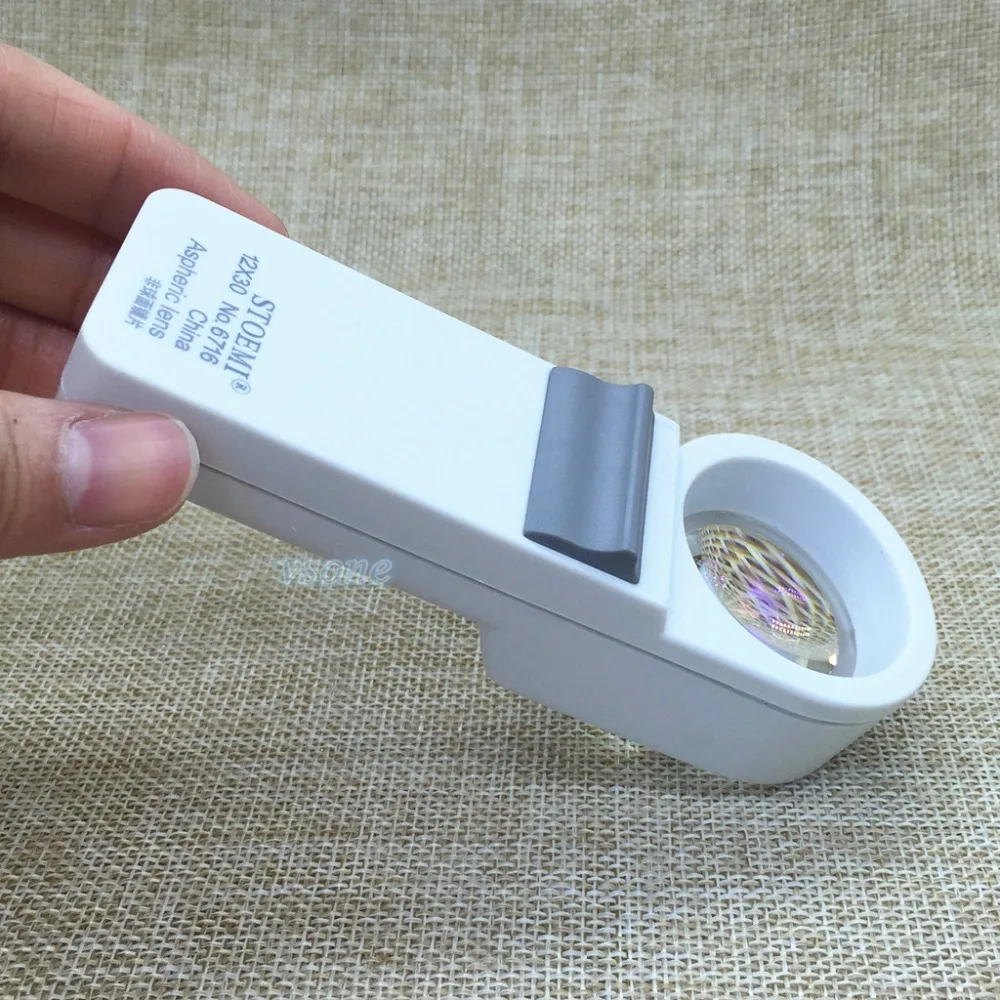 30 мм оптическая Портативная Лупа для чтения стекло с светодиодный светильник 12X