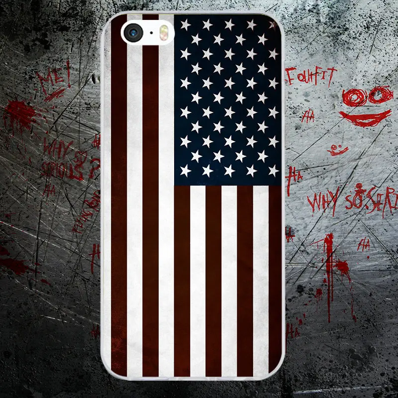 Thin Blue Line USA Flag Police Skull Soft Clear TPU Silicone Mobile Phone Cases for iPhone X 8 8Plus 6 6s 7 Plus SE 5 5S 5C 4 4S | Мобильные