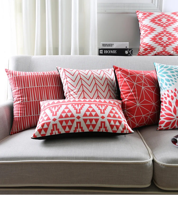 Геометрические треугольники коврики наволочки с рисунком богемные розовые