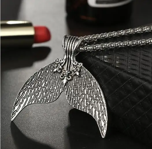 Ожерелье в богемном океаническом стиле античное серебряное ожерелье-цепочка