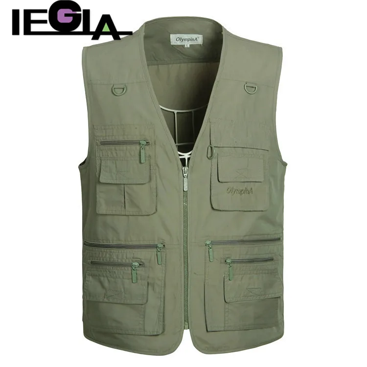 Жилет мужской без рукавов с множеством карманов|Мужские жилеты и безрукавки| |
