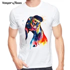 Новинка, забавная Мужская футболка с рисунком ручной работы, акварельная футболка с животными, летняя хипстерская крутая Мужская Уличная одежда, футболки