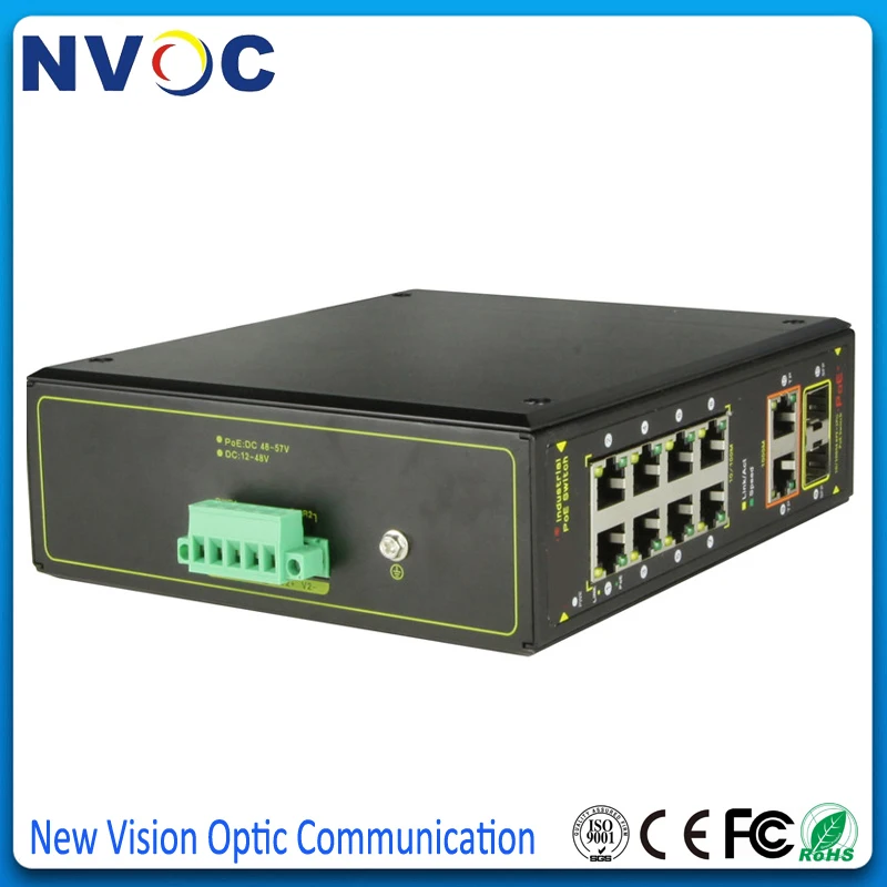 10-портовый 10/100 м управляемый промышленный коммутатор PoE с 8*10/100 RJ45 Ethernet портами 2 *