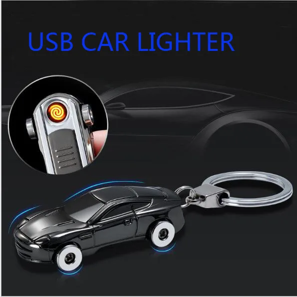 Креативная модель автомобиля usb электрическая зарядка мини зажигалка Ключ