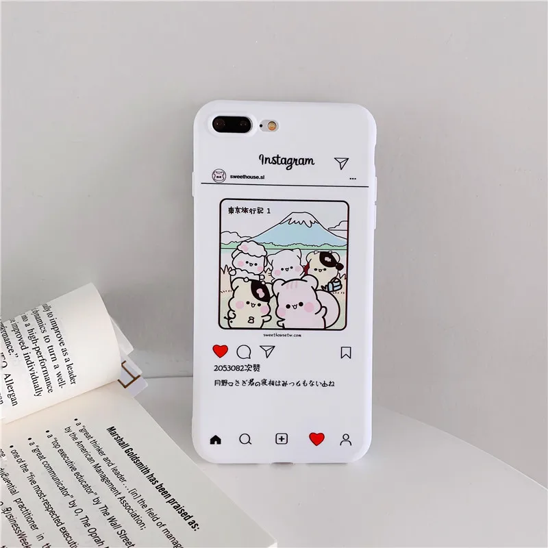 Чехол с милыми мультяшными персонажами для iPhone X XS MAX XRWhite background text dialog box