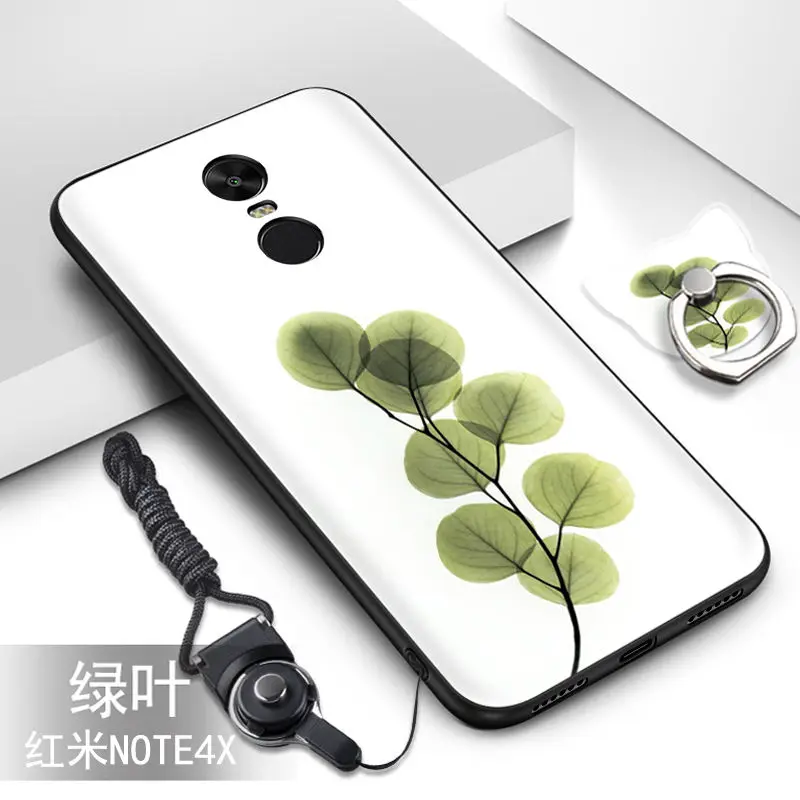 Чехол для Xiaomi Redmi Note 4 4X. Тонкий мягкий силиконовый чехол из ТПУ с функцией кольца