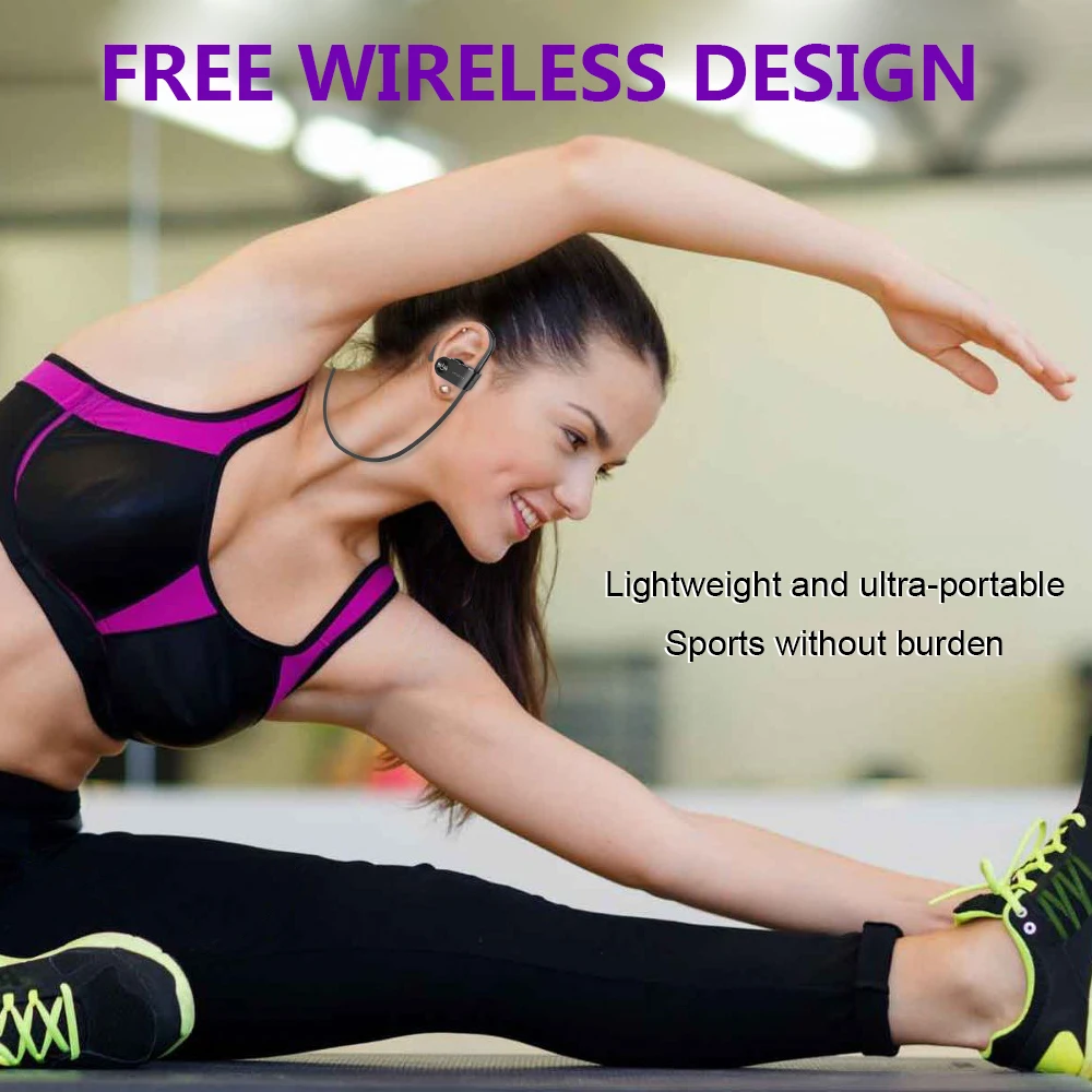 Mindkoo Bluetooth наушники стерео телефон Спорта Гарнитуры Ушные крючки Беспроводной