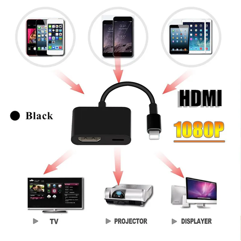DOITOP 1080P HDMI Кабель адаптер 8Pin к кабель для Apple Iphone X 10 6 7 8 Plus TV HDTV цифровой AV