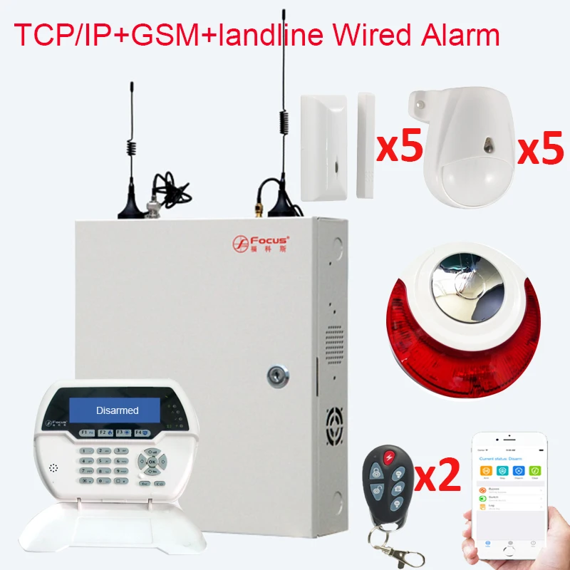 Беспроводная и Проводная система охранной сигнализации с интерфейсом TCP IP 8 + 88
