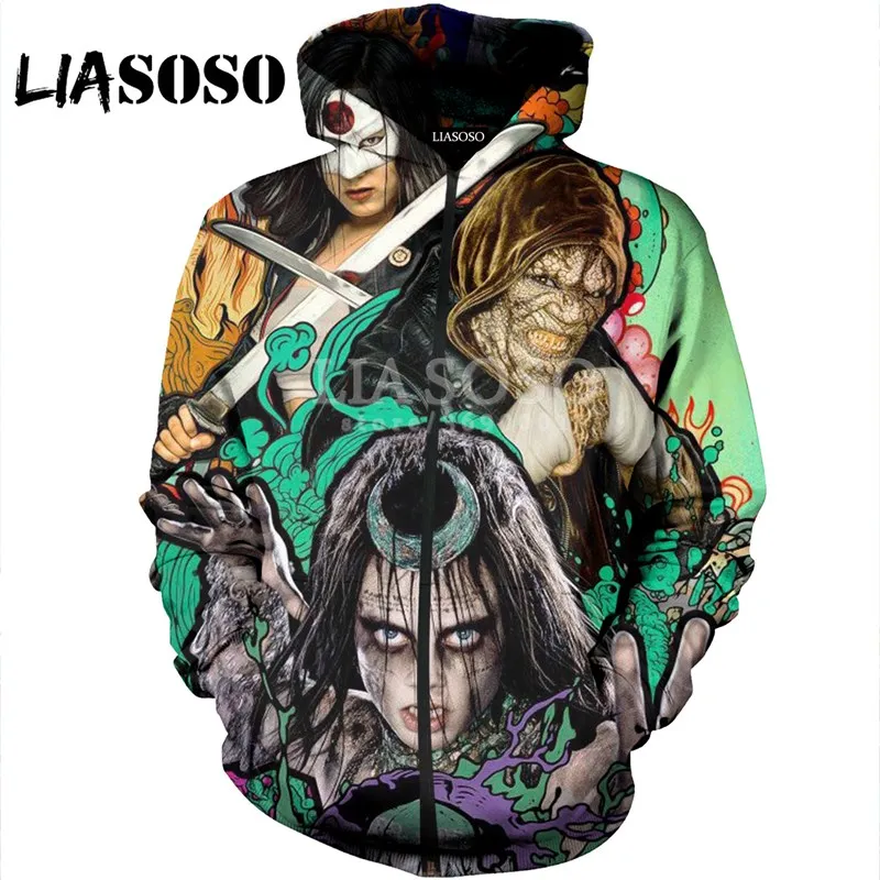 LIASOSO 3D принт Для женщин Для мужчин с принтами "отряд самоубийц", "Харли Квинн, Джокер толстовки, пуловеры с капюшоном толстовки Повседневное куртка на молнии пальто X820 - Цвет: 5