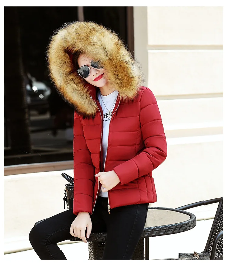Top Fashion Limited Full Slim Cotton Jacket Heavy Hair Female Cotton-padded Coat Winter Coat Women