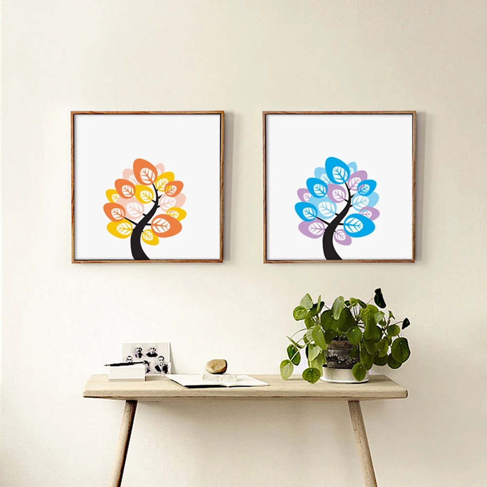Modern Abstract Four Seasons Tree Art Poster Print Canvas Painting Wall Pictures for Living Room Bedroom Home Decor | Дом и сад