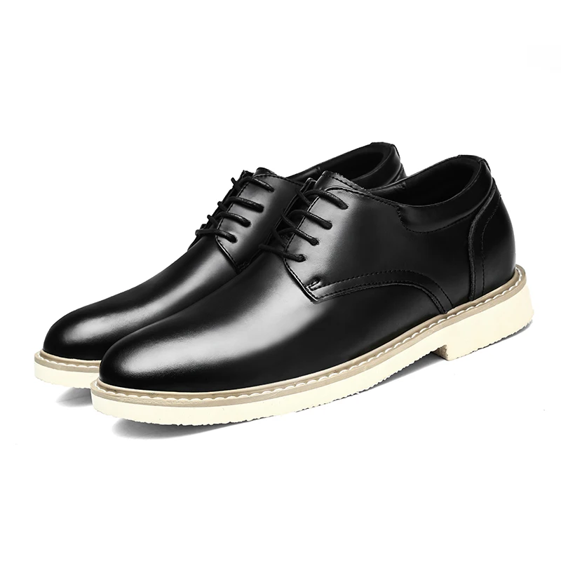 YEINSHAARS Men Elevator Shoes New Arrival Lace Up Hidden Heel Casual Genuine Leather Loafers Comfortable Height Increase | Обувь