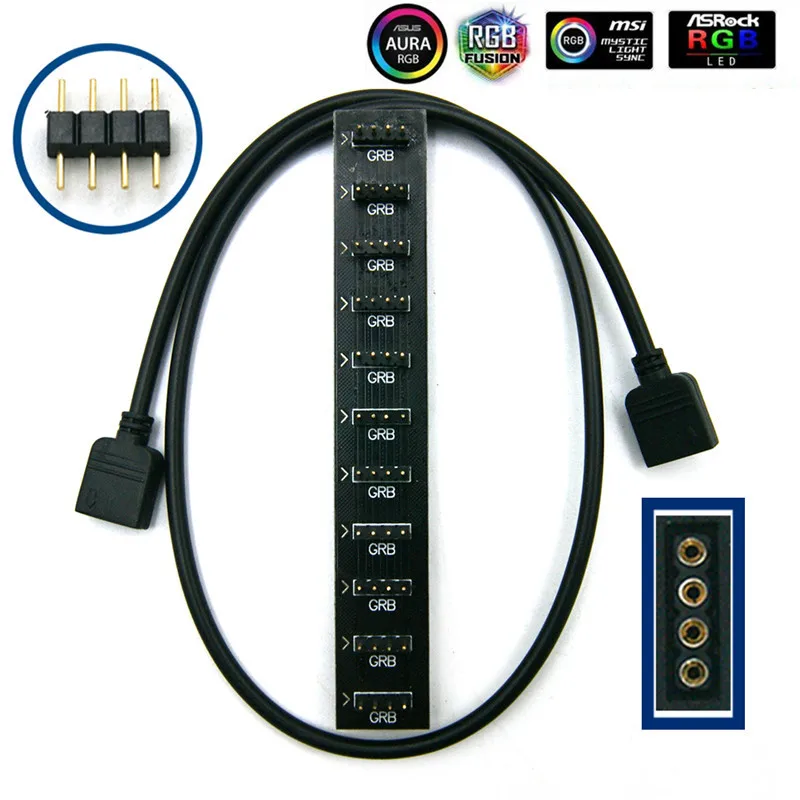 Кабель адаптер GIGA для материнской платы AURA Gigabyte 5Pin 4Pin 12 В/3Pin VDG 3Pin 5В SYNC Header|Кулеры и