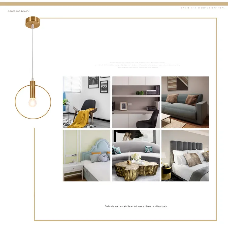 Simple pendant light Vintage retro LED indoor lamp ball gold modern coffe vintage bar shop living decoration hanging AC110-265v