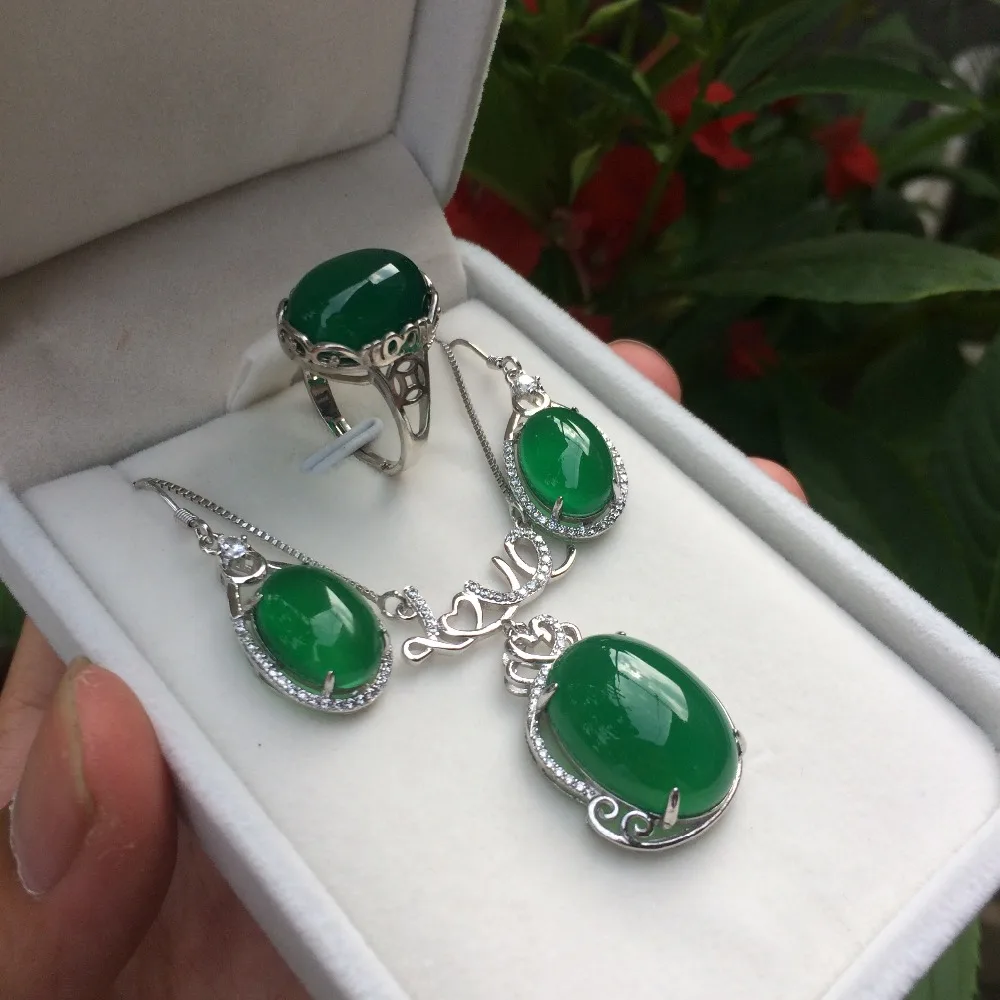 Ожерелье с подвеской в виде капель воды натуральный ледяной цвет три набора