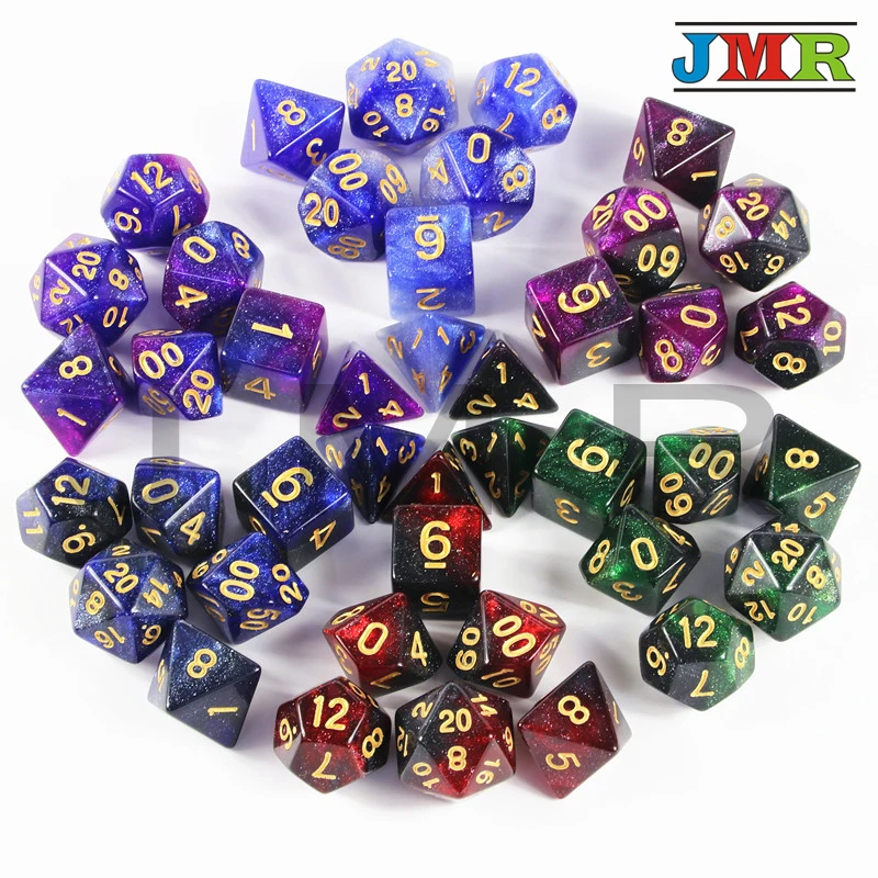 42 шт. Galaxy Dice 6 комплектов 7 ролевые игры настольные портативные кости развлечения
