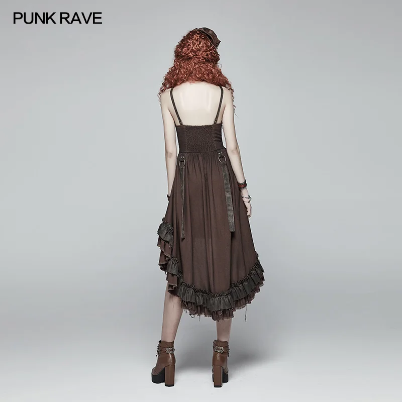 Женское плиссированное платье в стиле Панк Rave Steampunk повседневное модное
