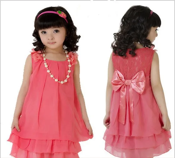 2016 new Summer kids clothes baby girl dress children clothing butterfly girl's bow knot chiffon dresses party 110-160 | Детская