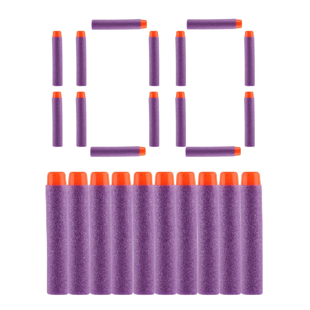 Фиолетовый 100 шт для Nerf пули головы 7,2 см заправка игрушка дартс пистолет пули для Nerf серии бластеров Рождество День рождения Дети подарок - Цвет: Фиолетовый