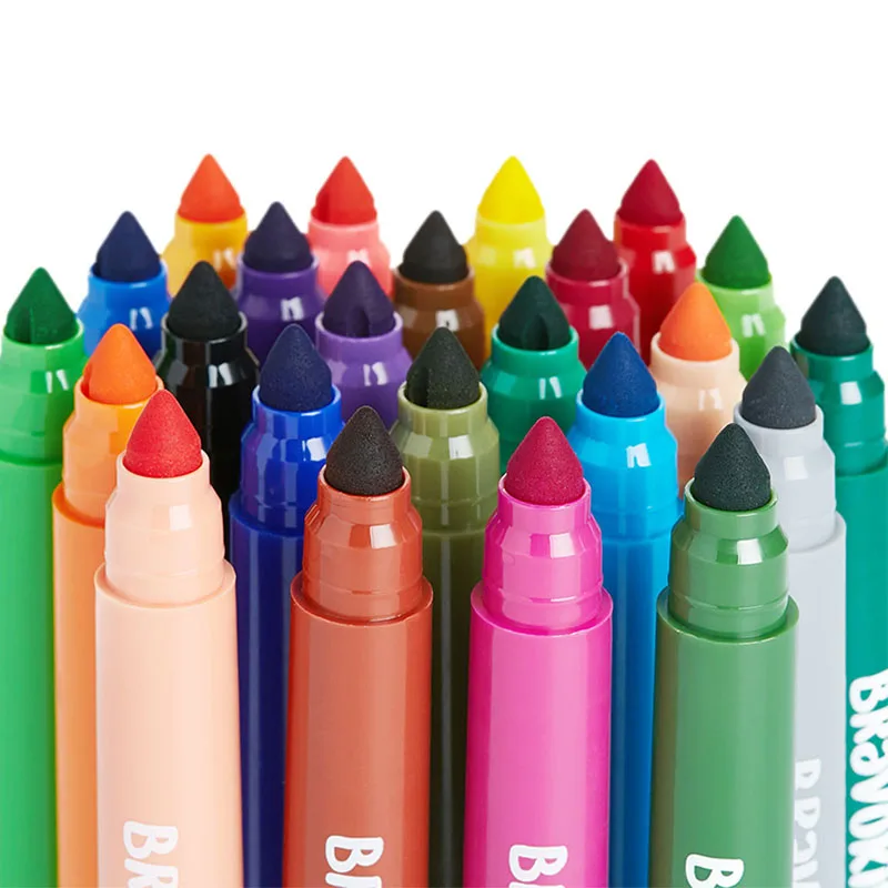 Ручка Youpin Bravokids 24 цвета моющаяся с ярким цветным рисунком акварельные маркеры