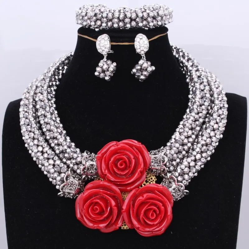 

Dudo Jewelry Set for Wedding Crystal Necklace Set Wood Big Balls Jewellery Set Nigerian African Beads Free Shipping 2018