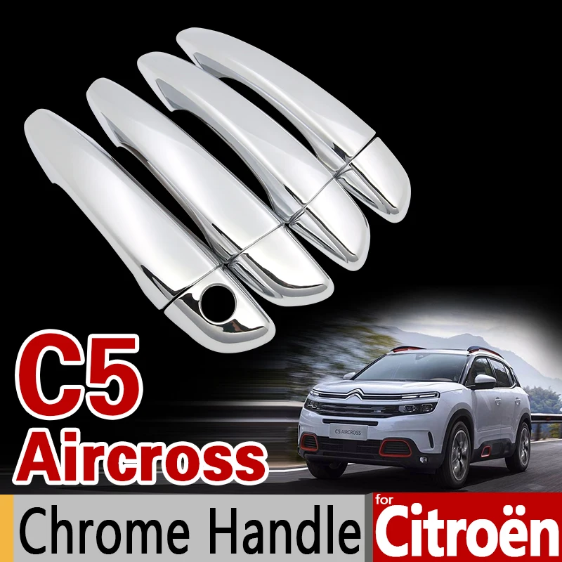 

for Citroen C5 Aircross Luxurious Chrome Door Handle Cover Trim Set for 4Door 2017 2018 Car Accessories Stickers Car Styling