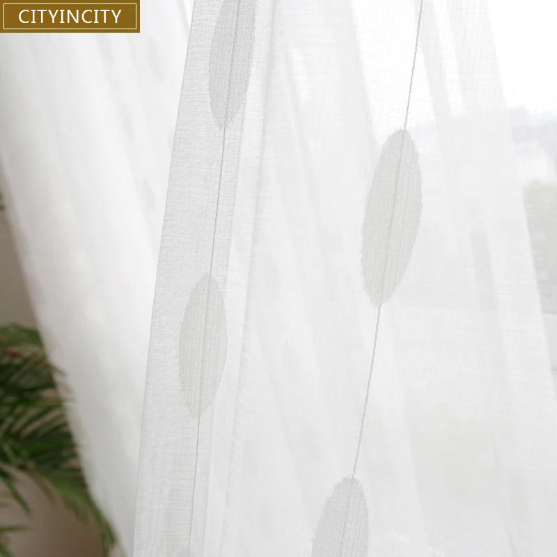 Жаккардовая занавеска CITYINCITY белый тюль для гостиной в оливковом стиле