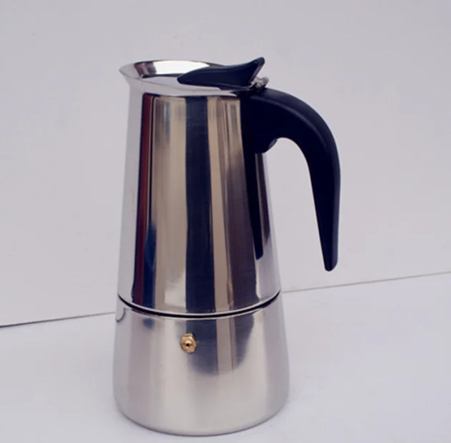 2/4/6/9 чашки нержавеющая сталь moka заварник для чая кофе горшки 100 мл~ 450 мл 0,6 мм индукционная плита электрическая горелка газовая горелка алкоголя