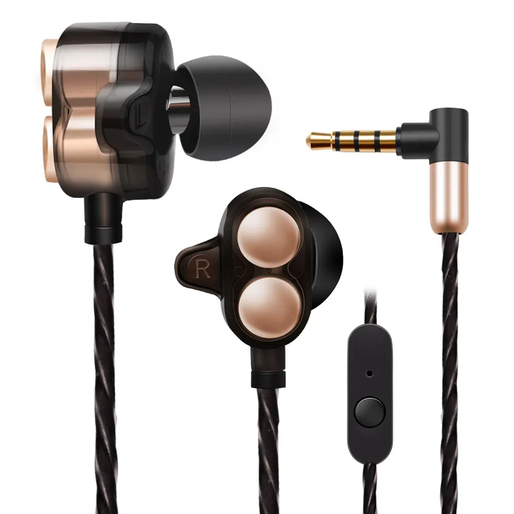 Jies X7 наушники вкладыши стерео Hi Fi двойная волторна глубокий бас С микрофоном