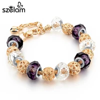 szelam summer jewelry gold color bracelets for women european charm bracelets bangles with crystal beads diy jewelry sbr150108